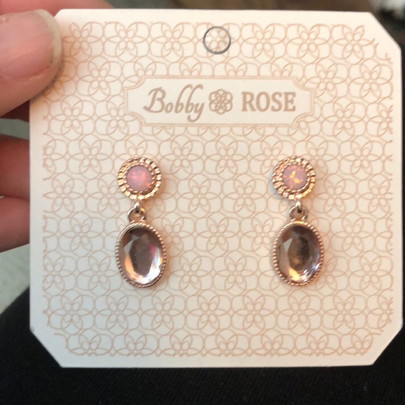 NWT Bobby Rose rose gold and pink earrings - Picture 1 of 2